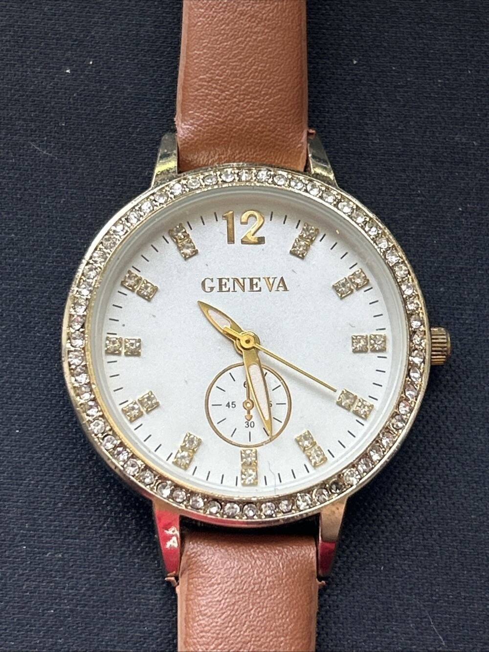 Geneva Gold Tone White Dial Women’s Quartz Watch